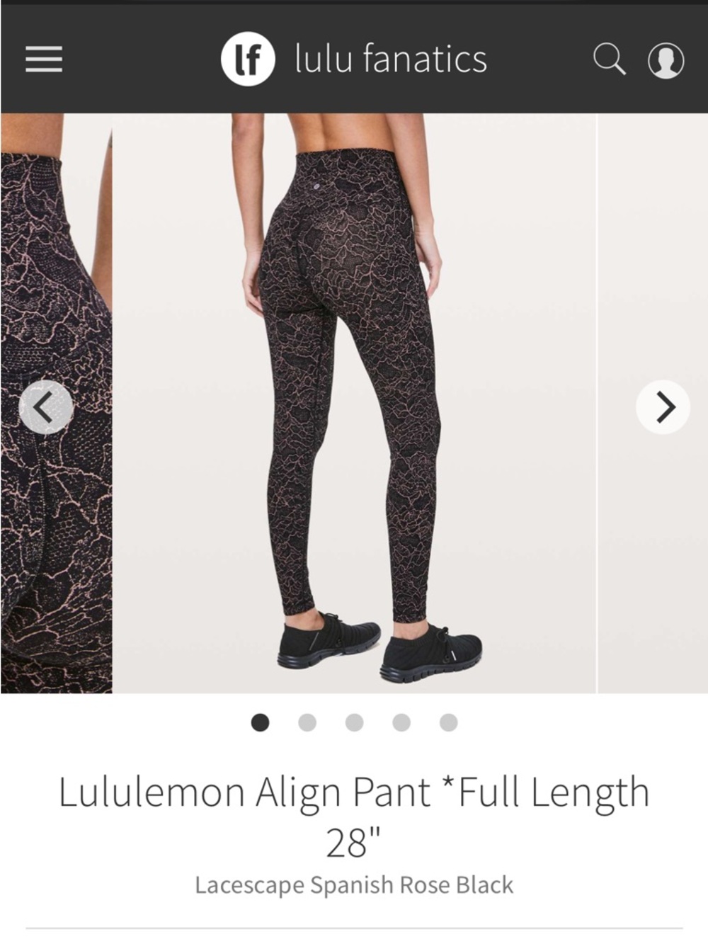 Lululemon Align Leggings in the Landscape Spanish Rose Black Pattern Size 4